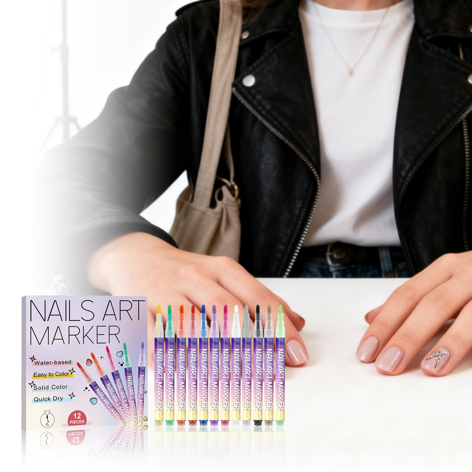 Correction Pen Fine - Stylos pour Nail Art, 12 pièces,