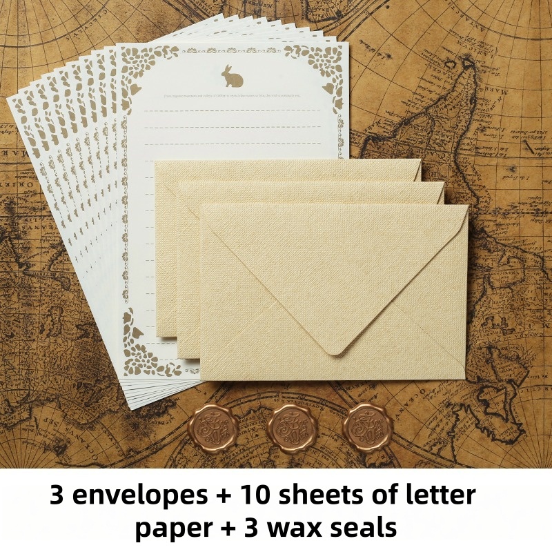 Wax Seal Stamp Set - Lot de 16 Enveloppes Vintage en