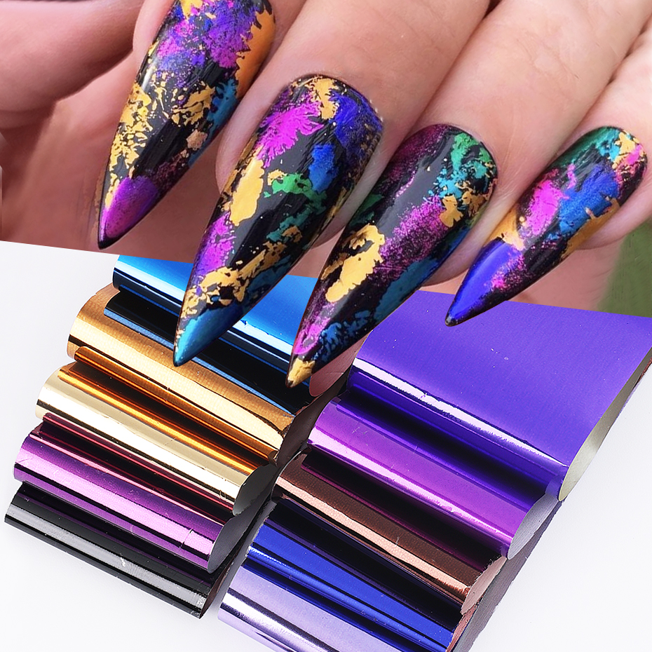 Gel Refill Pack - Feuilles de transfert d'ongles métalliques, 10