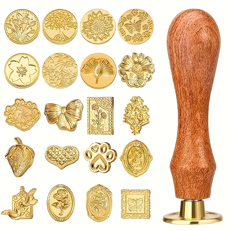 Wax Seal Stamp Set - Ensemble de 21 tampons à cire