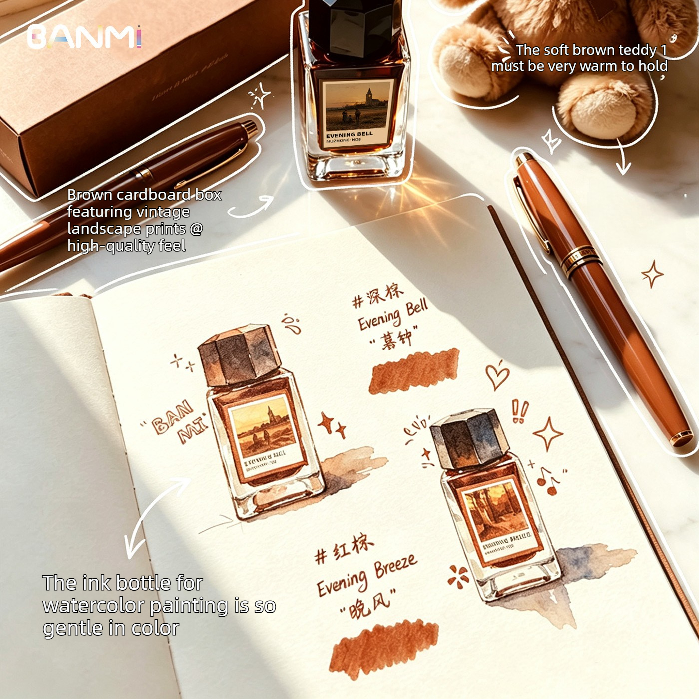 BANMI – stylos à plume 10 coul - Fountain Pen Bottled Ink avis et prix