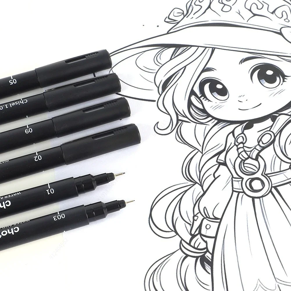 Stylos micro noirs, 15 tailles - Archive Box Set avis et prix