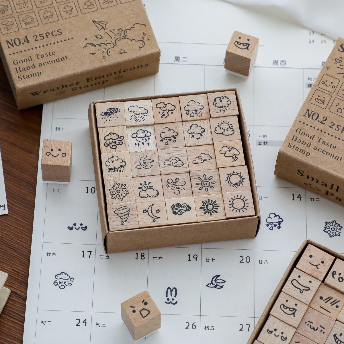 Tampon en bois avec symbole mé - Rubber Date Stamp avis et prix