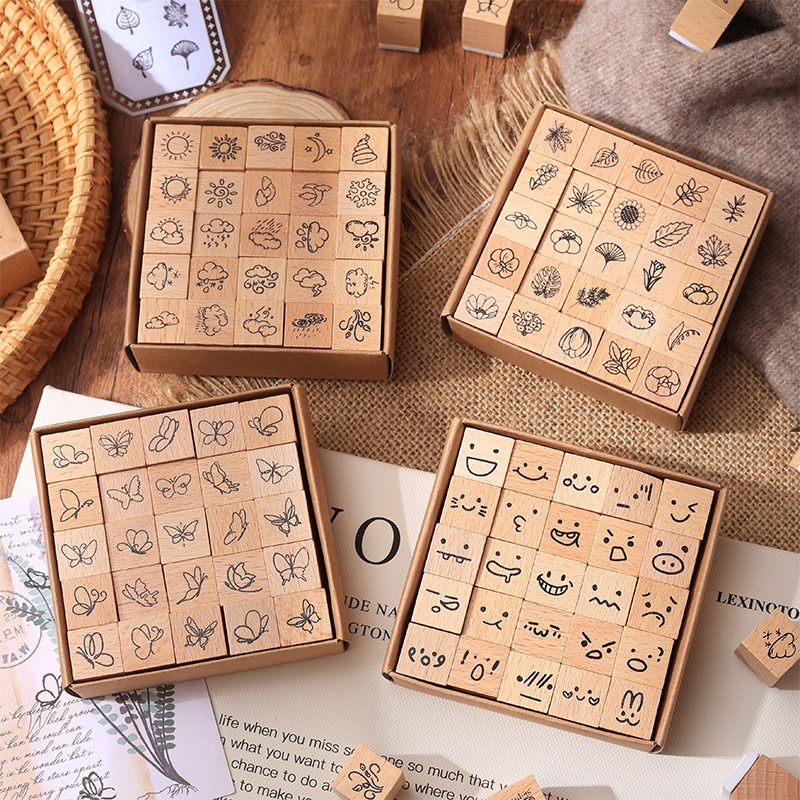 Tampon en bois avec symbole mé - Rubber Date Stamp avis et prix